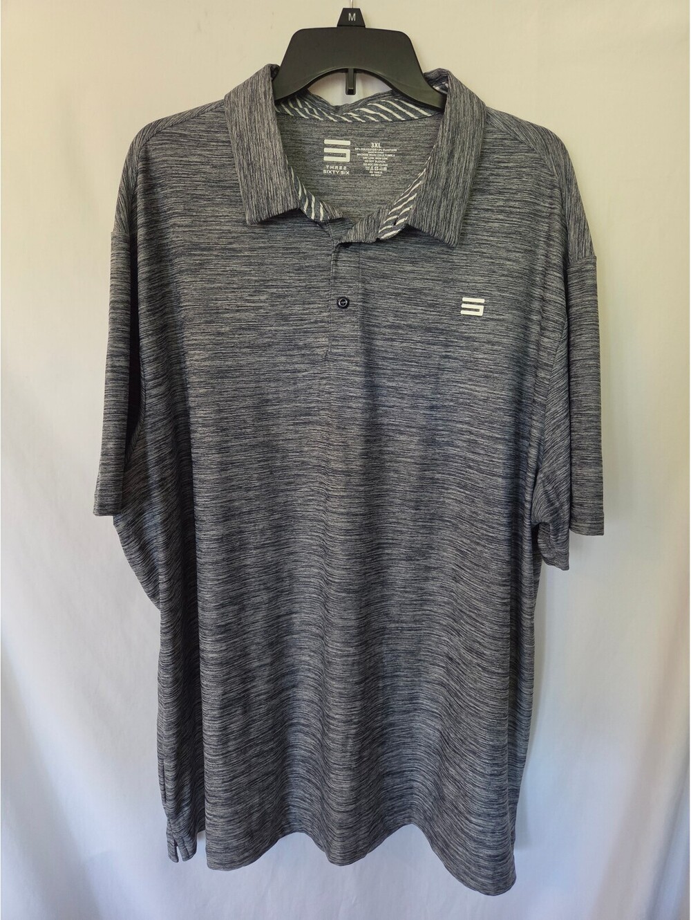Three Sixty Six 366 Mens 3XL Performance Golf Polo Shirt Gray Stretch